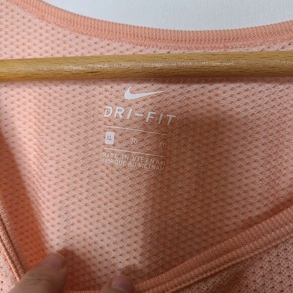 Nike‎ Dri-fit Infinite Short Sleeve Peach Running Shirt Sz XL - Picture 2 of 4